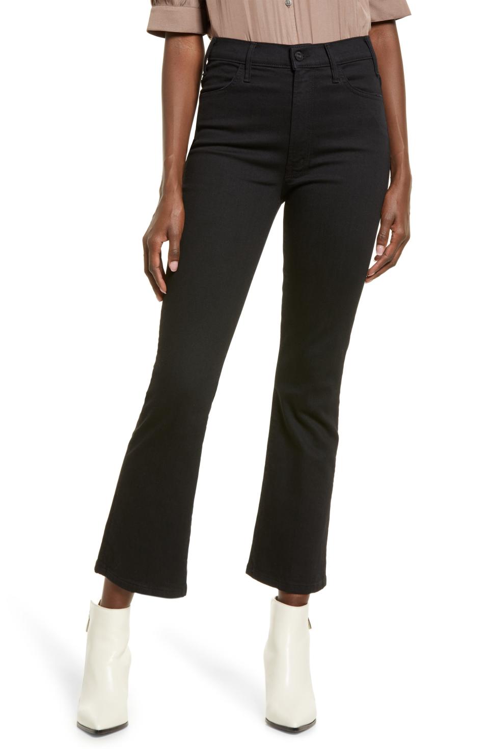 6) MOTHER The Hustler High Waist Ankle Flare Jeans