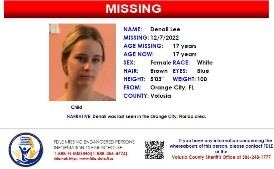Denali Lee was last seen in Orange City on De. 7, 2022.