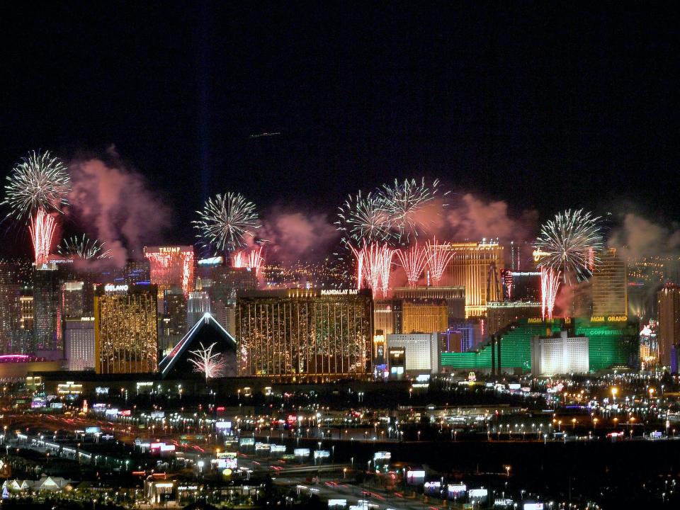 Fireworks in Las Vegas, Nevada on January 1, 2020.