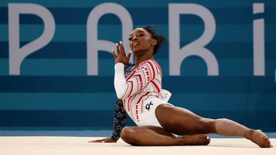 Olympic moment of the day Simone Biles, alone on the floor, completes