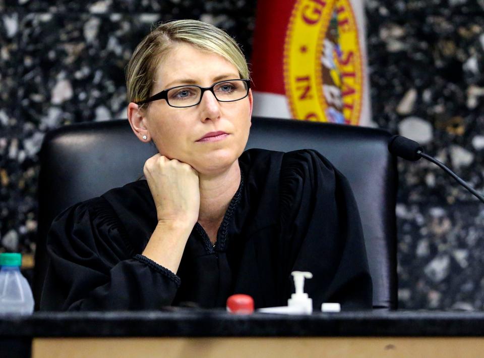 Judge Marni Bryson presides over the sentencing hearing in a 2016 case.