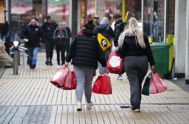 Shoppers in Broadmead, Bristol, ahead of Christmas Day 
