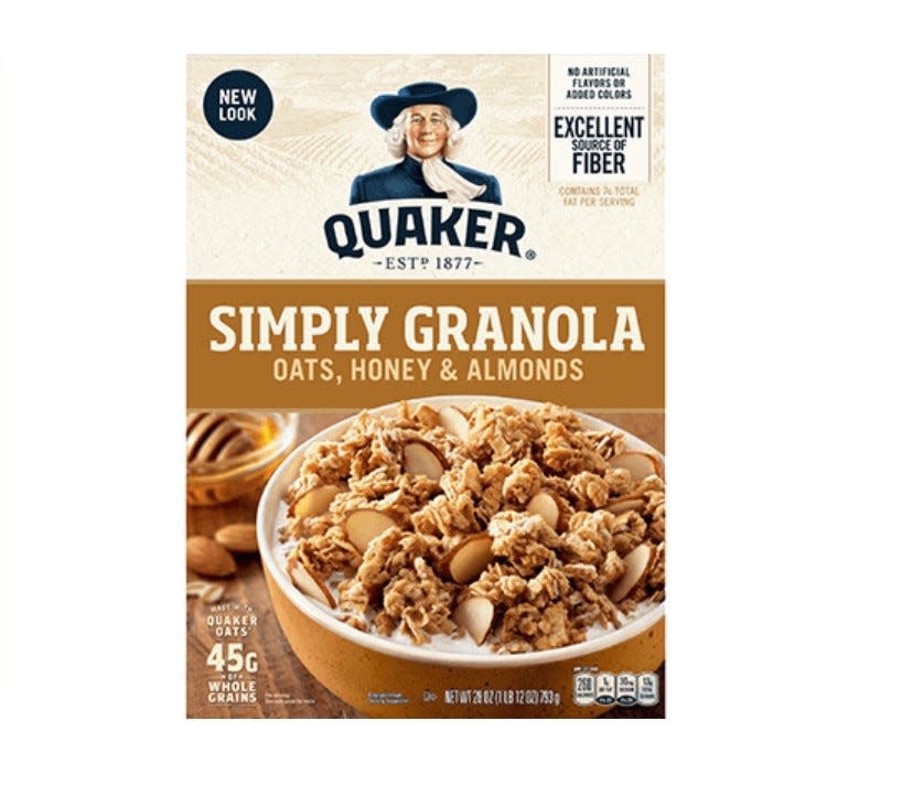 Quaker Oats is recalling dozens of its granola bars and granola cereal products because they may be contaminated with salmonella.