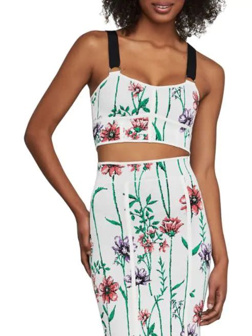 BCBGMAXAZRIA, Floral Bustier Top