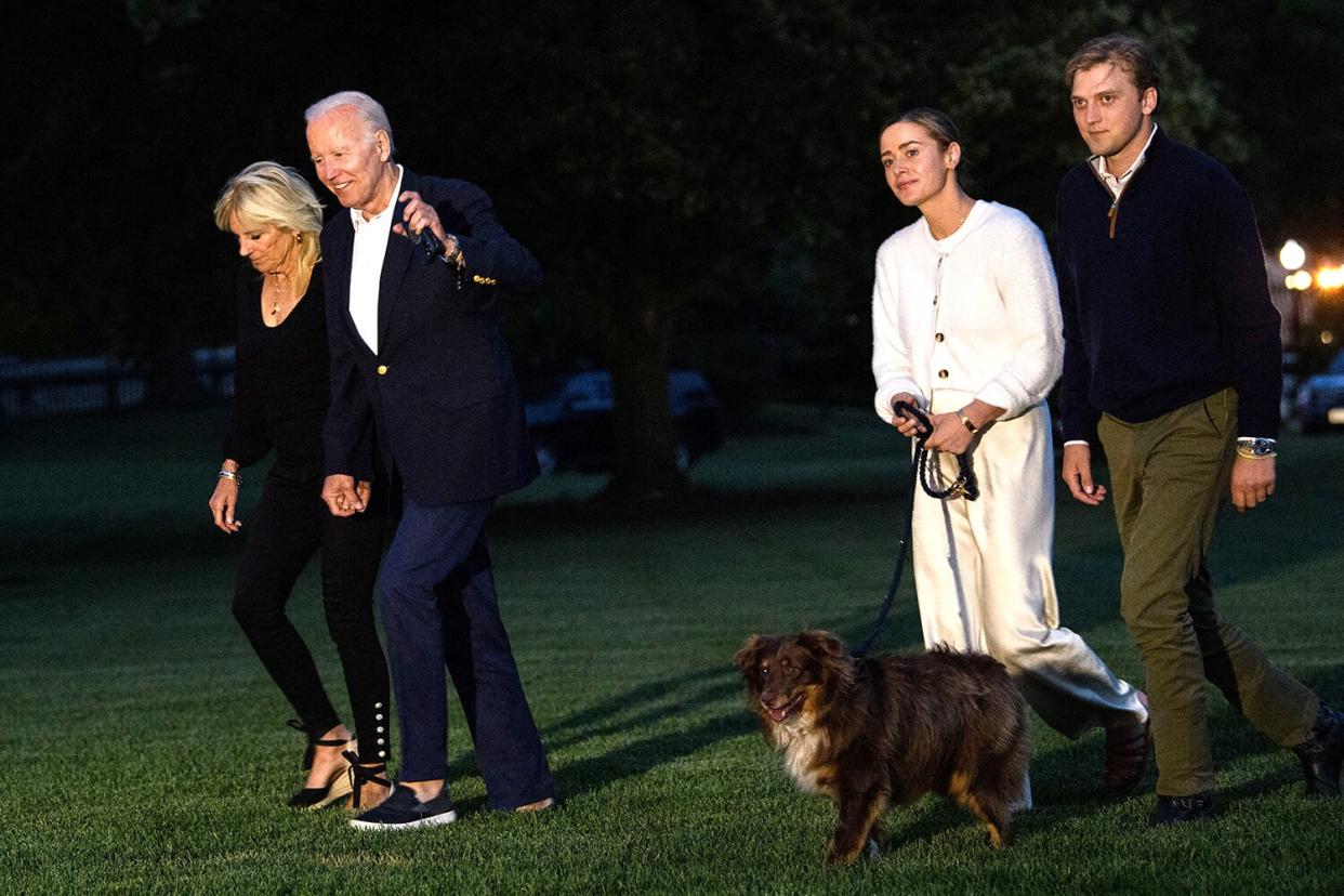 Joe Biden, First Lady Jill Biden, their granddaughter Naomi Biden and her fiance Peter Neal