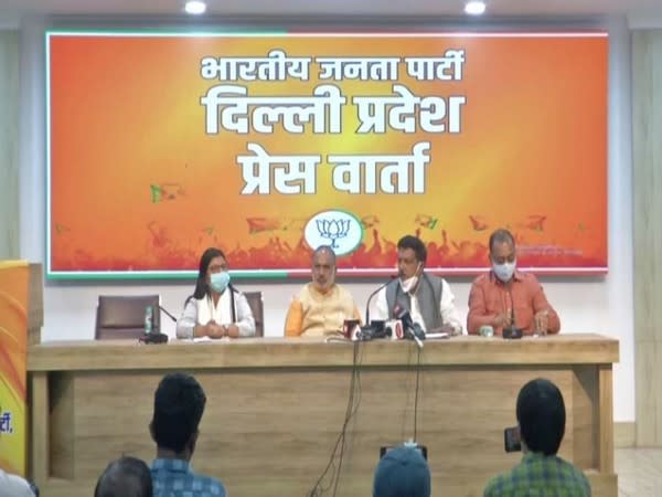 Visuals from the press conference held on Tuesday. Photo/ANI