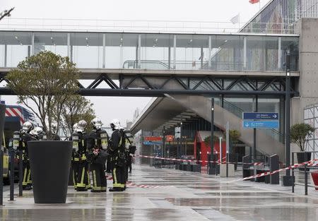 Emergency services at Orly airport southern terminal after a shooting incident near Paris, France March 18, 2017. REUTERS/Christian Hartmann