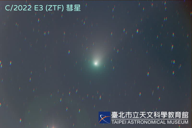 ▲C/2022 E3(ZTF)彗星於去年3月即被發現，天文學家預估其亮度將達肉眼可見程度。（圖／天文館拍攝）