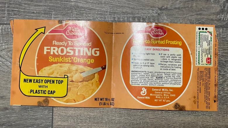 Sunkist orange frosting label