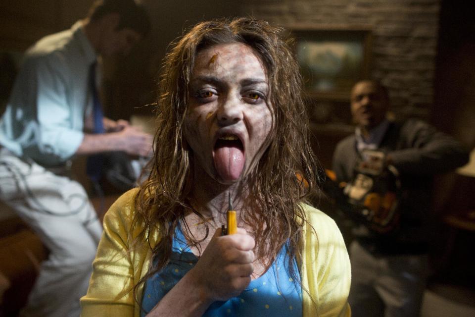 This film publicity image released by Dimension Films/The Weinstein Co. shows Sarah Hyland in a scene from "Scary Movie 5." (AP Photo/Dimension Films/The Weinstein Co., Peter Iovino)