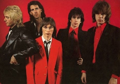The Cars take a portrait for the 1979 album "Candy-O." Pictured from left are Benjamin Orr, Ric Ocasek, Greg Hawkes, David Robinson and Elliot Easton.