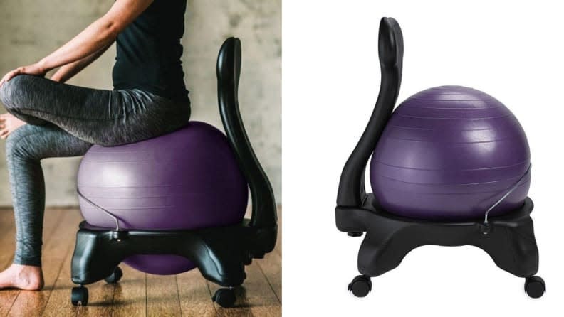 A balance ball chair