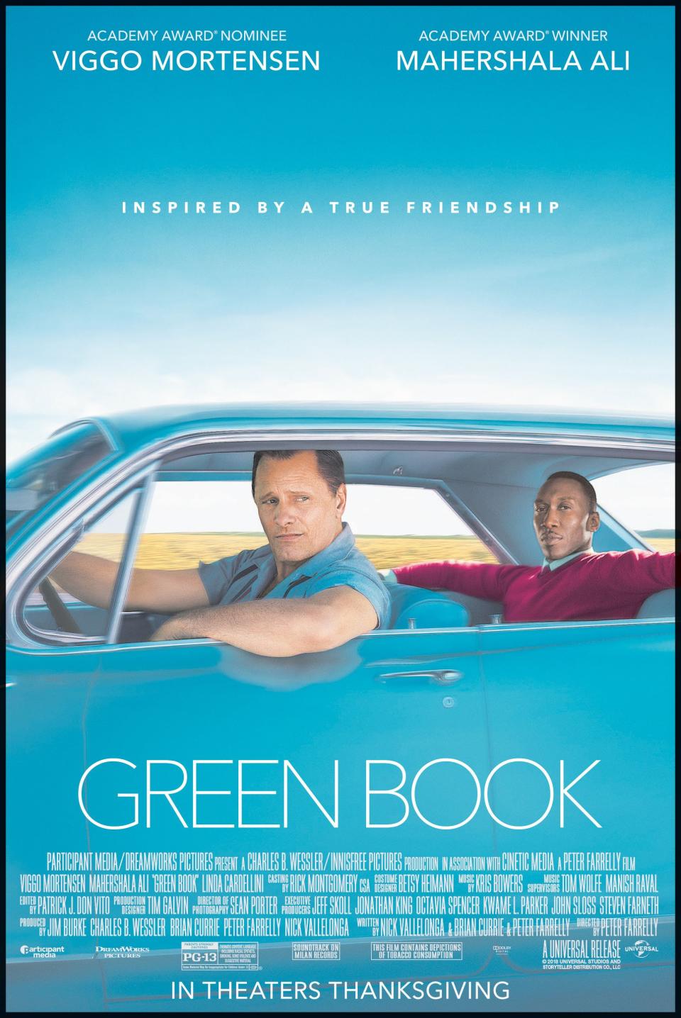 GREEN BOOK, US poster, from left: Viggo Mortensen, Mahershala Ali, 2018. © Universal /Courtesy Everett Collection