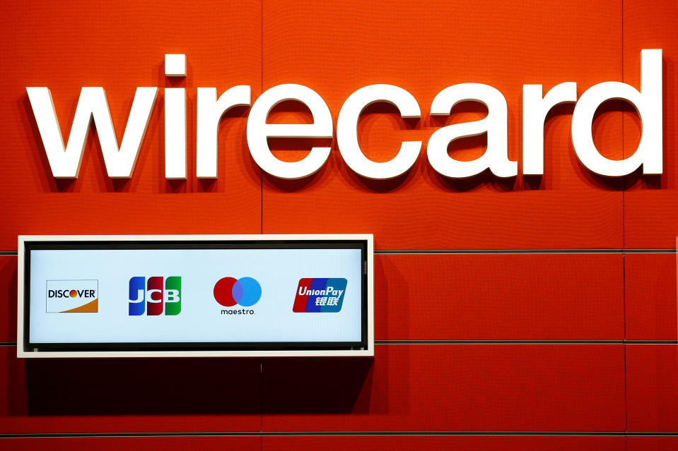 A logo of Wirecard is seen on a booth at the computer games fair Gamescom in Cologne, Germany, August 22, 2018. REUTERS/Wolfgang Rattay