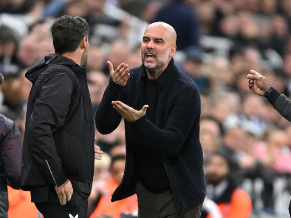 Guardiola clashes with Newcastle assistant Jason Tindall (Getty Images)