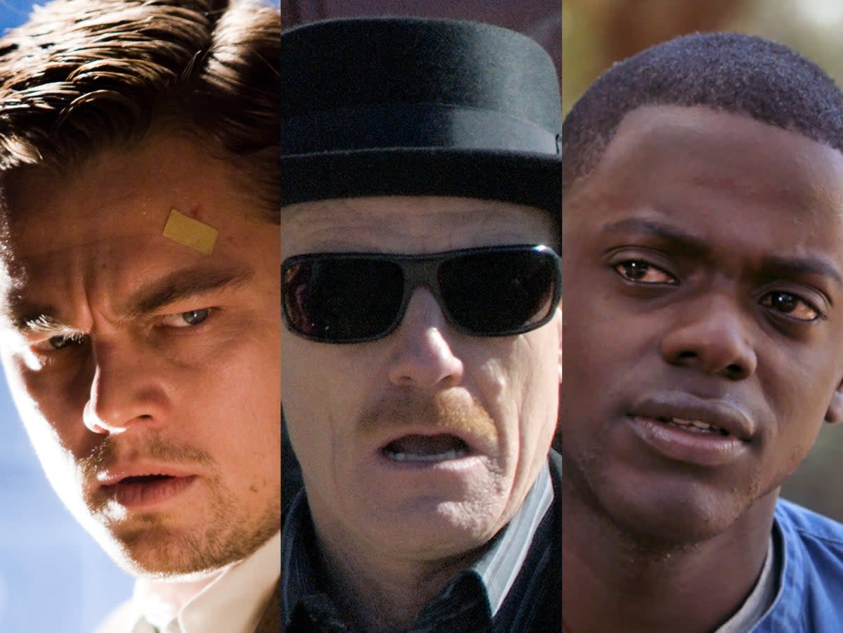 Leonardo DiCaprio in ‘Shutter Island’, Bryan Cranston in ‘Breaking Bad’ and Daniel Kaluuya in ‘Get Out' (Paramount/AMC/Universal)