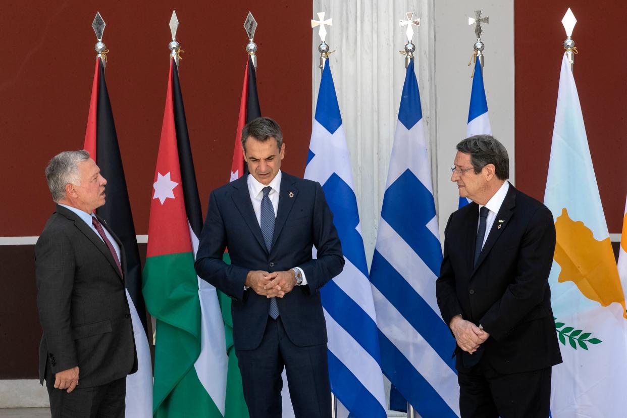 Greece Cyprus Jordan Summit (Copyright 2021 The Associated Press. All rights reserved.)