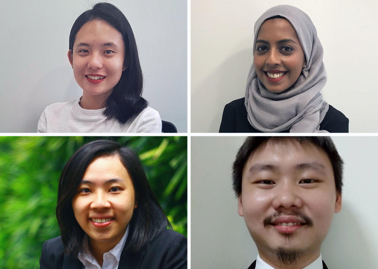 From top left clockwise: Ariel Lim, Khadijah Yasin, Wilson Foo and Low Seow Ling are among young lawyers in Singapore who are increasingly taking up pro bono work.