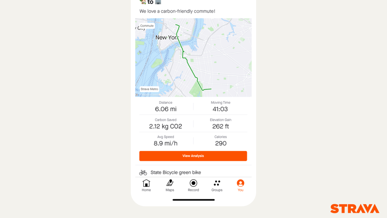 strava carbon footprint tool