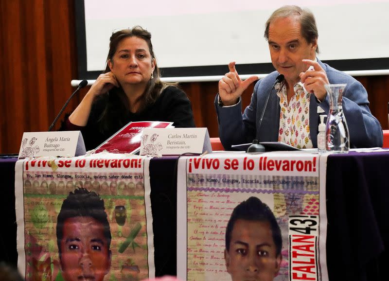 FILE PHOTO: Members of the Interdisciplinary Group of Independent Experts (GIEI) attend a news conference in Mexico City