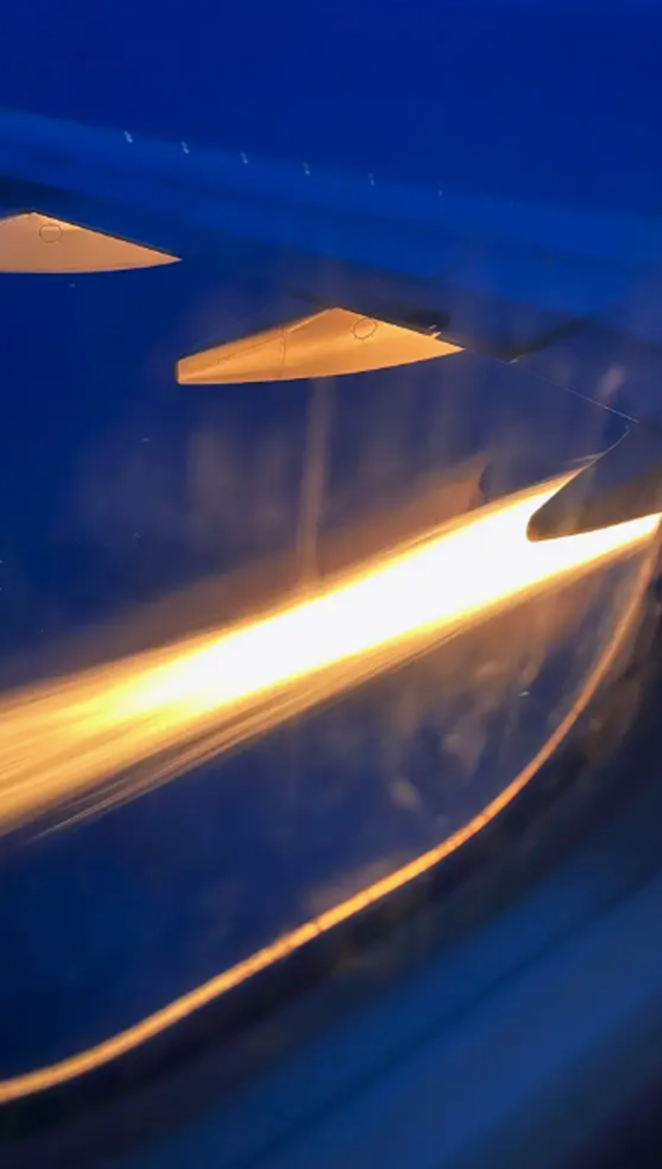 Captura del ala izquierda del Boeing 737 envuelta en llamas (Dorian D. Cerda a través de Storyful)