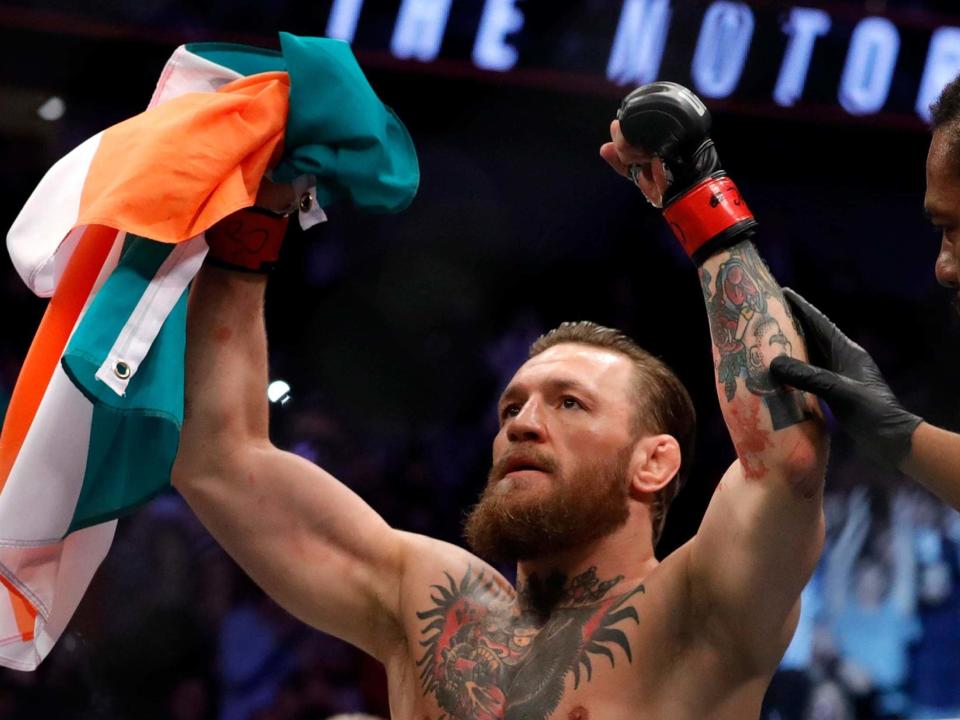 Conor McGregor celebrates his win over Donald Cerrone: Getty