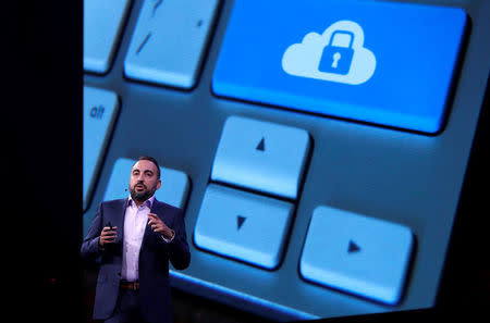 Facebook Chief Security Officer Alex Stamos talks about security in the cloud as gives a keynote address during the Black Hat information security conference in Las Vegas, Nevada, U.S. July 26, 2017. REUTERS/Steve Marcus