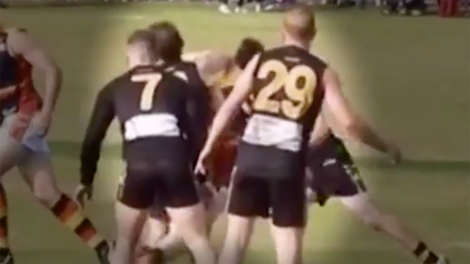 He elbowed another player. Image: 7News