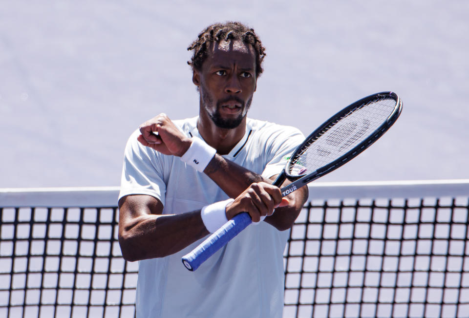 Seen here, France's Gael Monfils celebrating his Indian Wells victory over Daniil Medvedev in 2022.