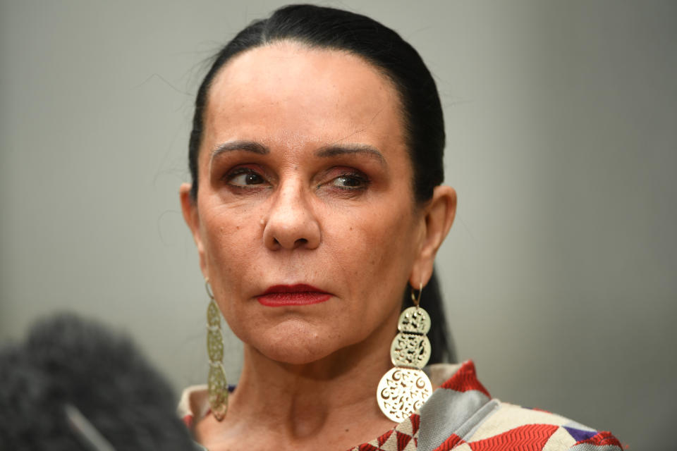 CANBERRA, AUSTRALIA - SEPTEMBER 18: Shadow Social Services Minister Linda Burney during a press conference on the Family Court Inquiry at Parliament House on September 18, 2019 in Canberra, Australia. The Coalition government has announced an inquiry into the family law system. Prime Minister Scott Morrison announced on Tuesday that the new joint parliamentary committee would conduct a wide-ranging review of the family law system, with Victorian MP Kevin Andrews to chair the inquiry. (Photo by Tracey Nearmy/Getty Images)