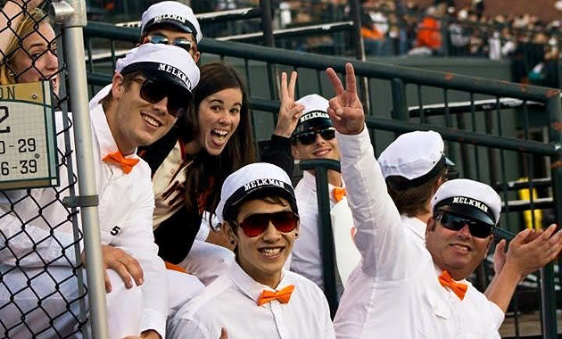 San Francisco, CA: San Francisco Giants fan cheers on the team