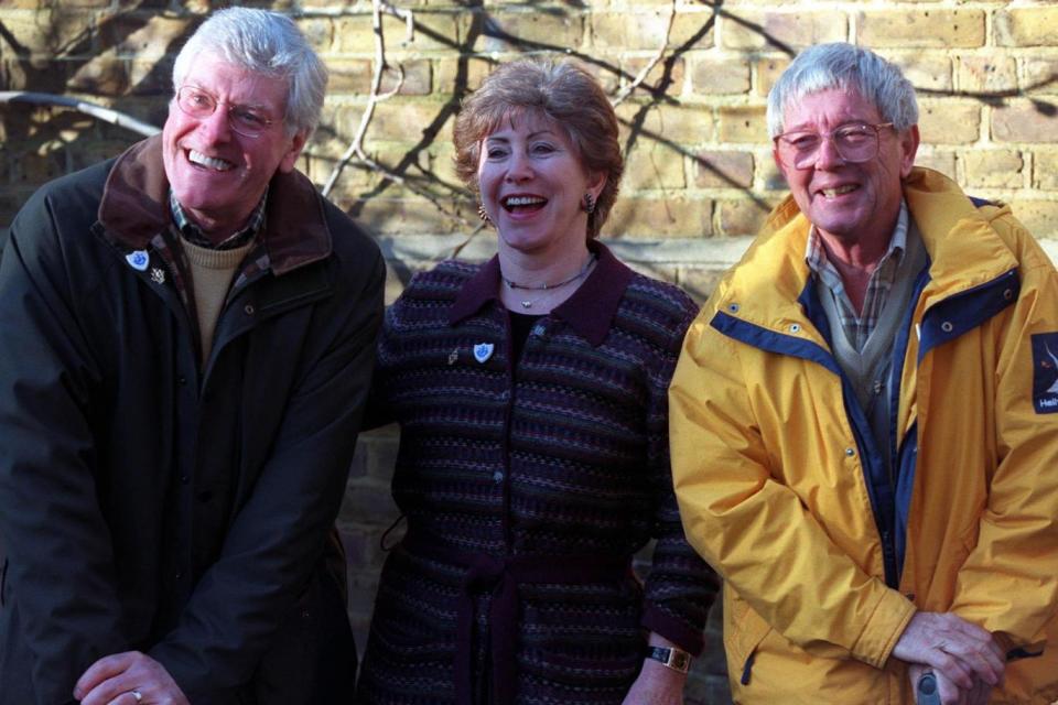 Reunited: Peter Purves, Val Singleton and John Noakes (PA)