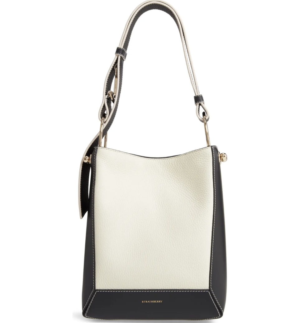 Strathberry Midi Lana Bridle Bicolor Calfskin Leather Hobo Bag (photo via Nordstrom)