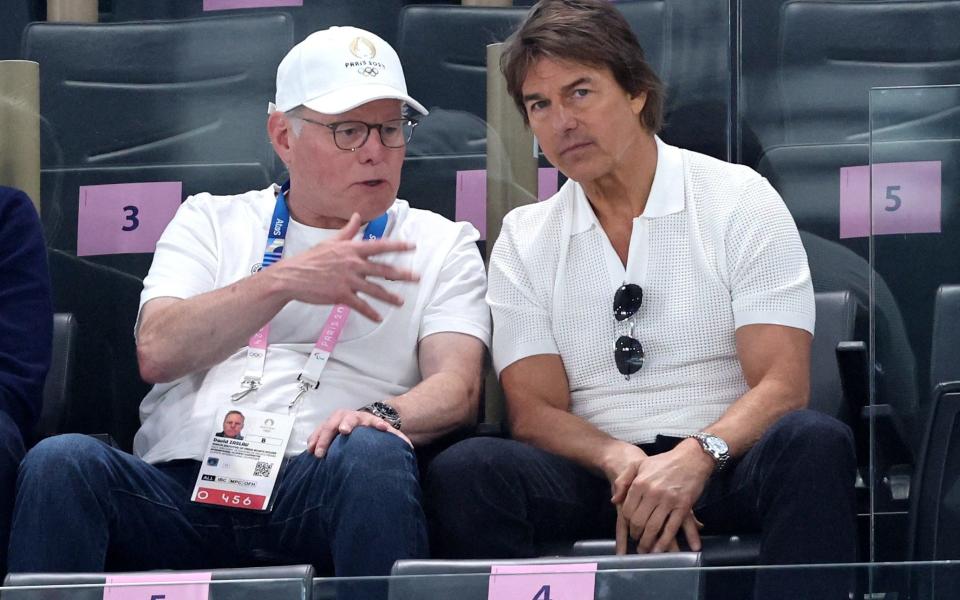 Warner Bros Discovery CEO David Zaslav with Tom Cruise at the Paris Olympics