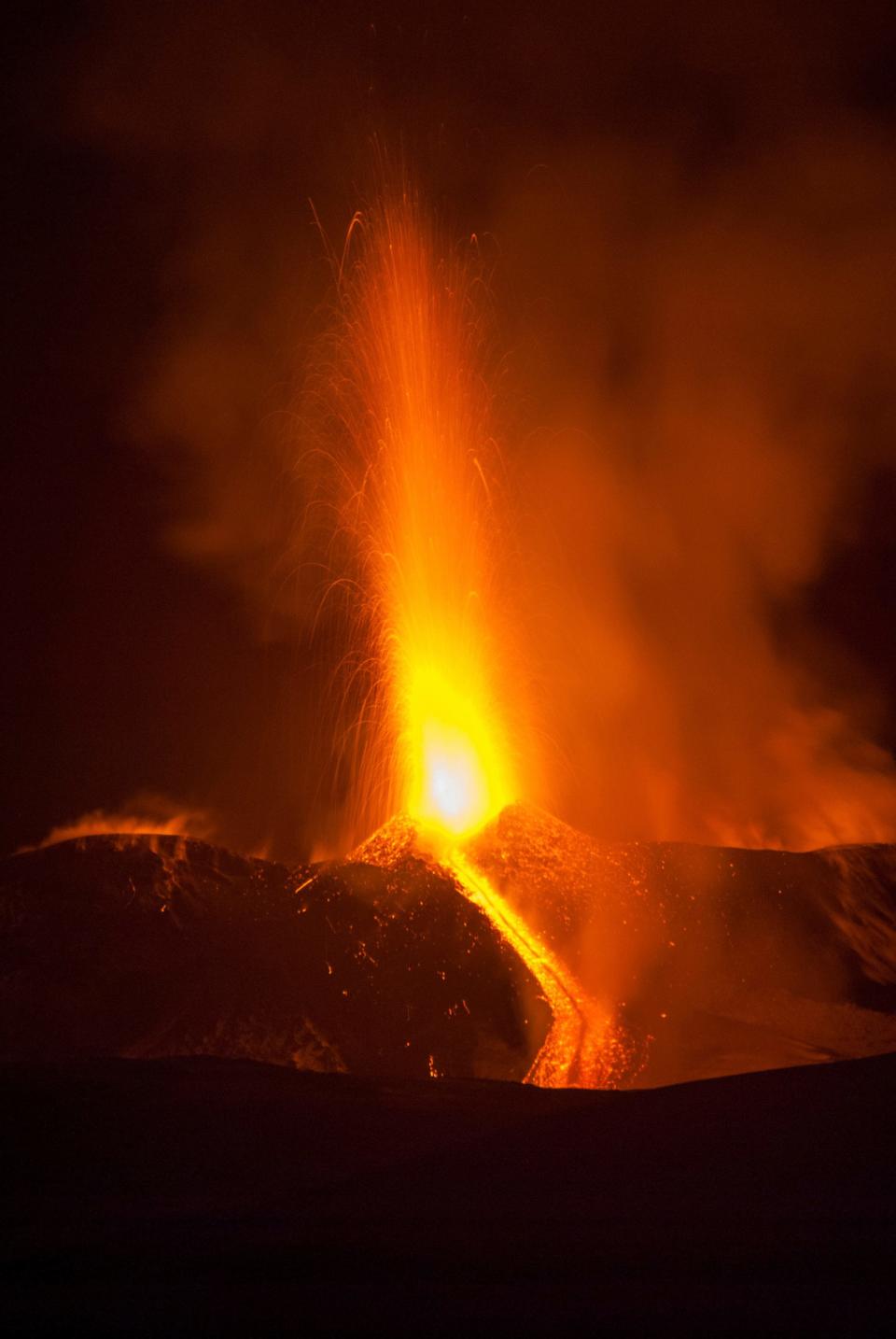 Mount Etna erupts for first time in eight months - with spectacular show of lava