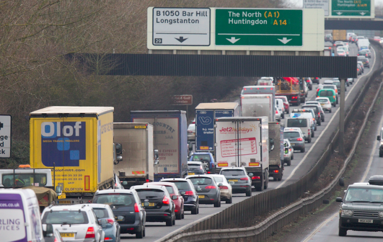 More traffic than ever before took to UK roads in 2016 (Rex)
