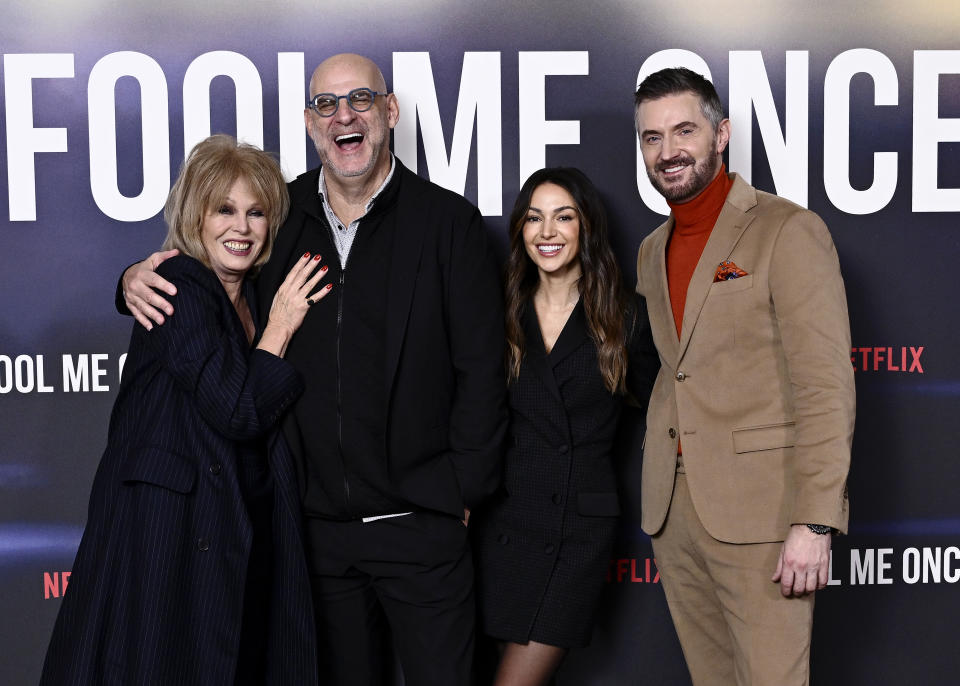 Joanna Lumley, Harlan Coben, Michelle Keegan and Richard Armitage at Fool Me Once red carpet.