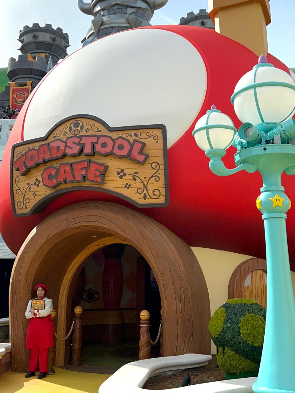 Outside of the Toadstool Cafe.