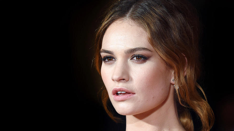 Lily James has made her first interview appearance following her cheating scandal with Dominic West. Photo: Getty