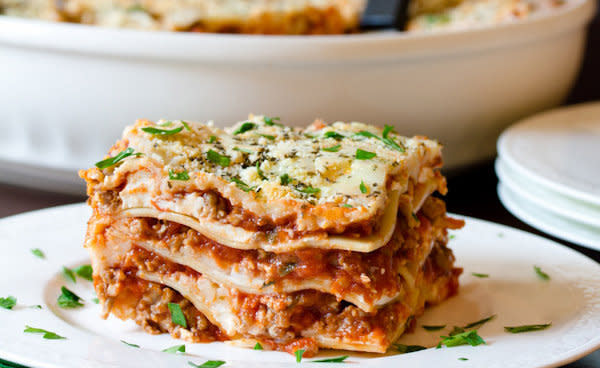 <strong>Get the <a href="http://www.aspicyperspective.com/2012/10/homemade-lasagna-sausage.html" target="_blank">Homemade Sausage Lasagna Recipe</a> from A Spicy Perspective</strong>