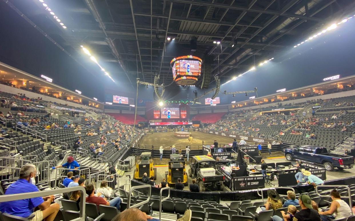  The first indoor sporting event to return in front of fans in the United States kicked off tonight at the Denny Sanford Premier Center in South Dakota - James Breeden for the Telegraph