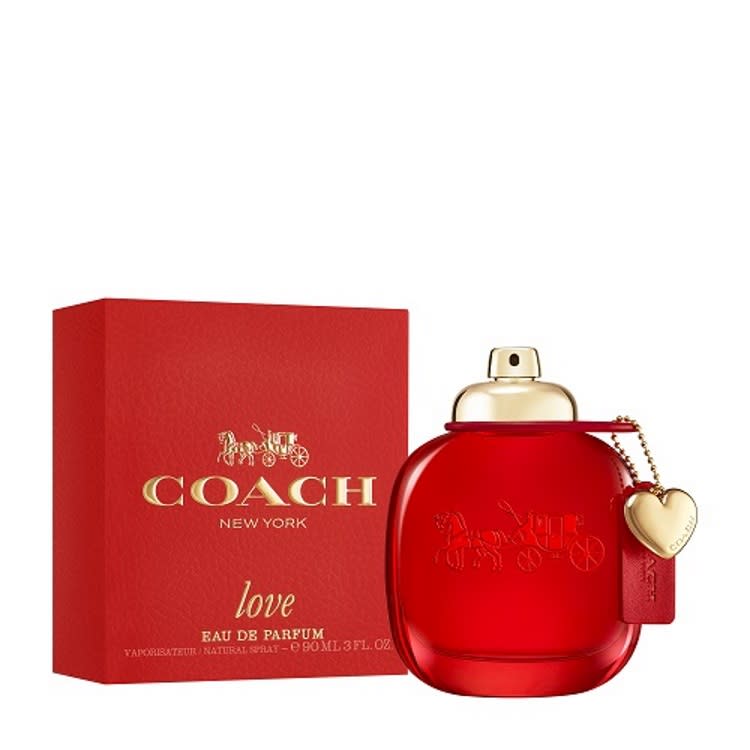 Coach LOVE 時尚戀紅淡香精，90ML/NT$3,750；60ML/NT$2,850；40ML/NT$1,850