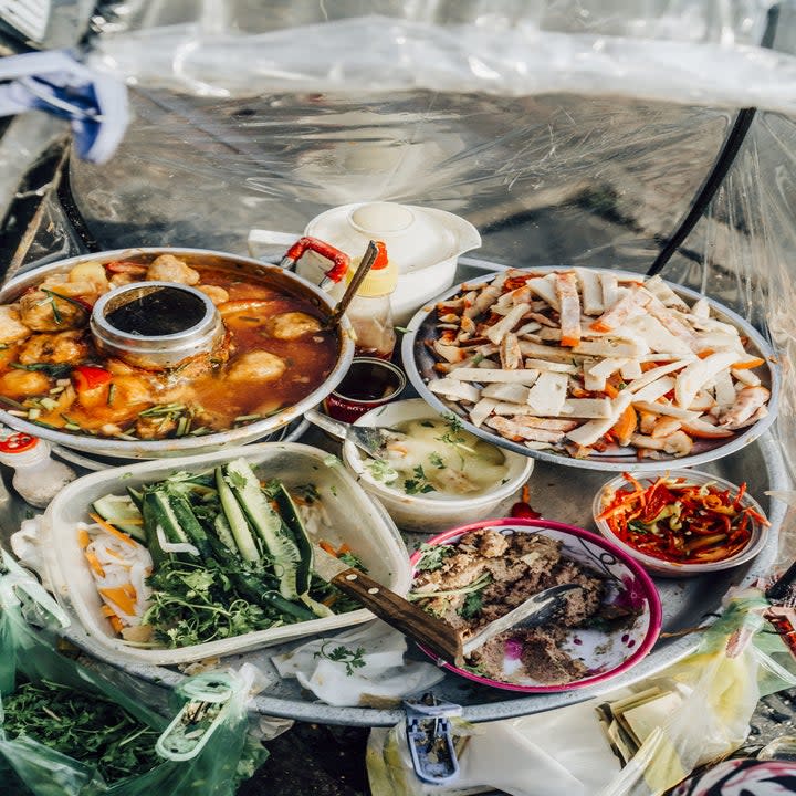 A street food stand in Saigon.