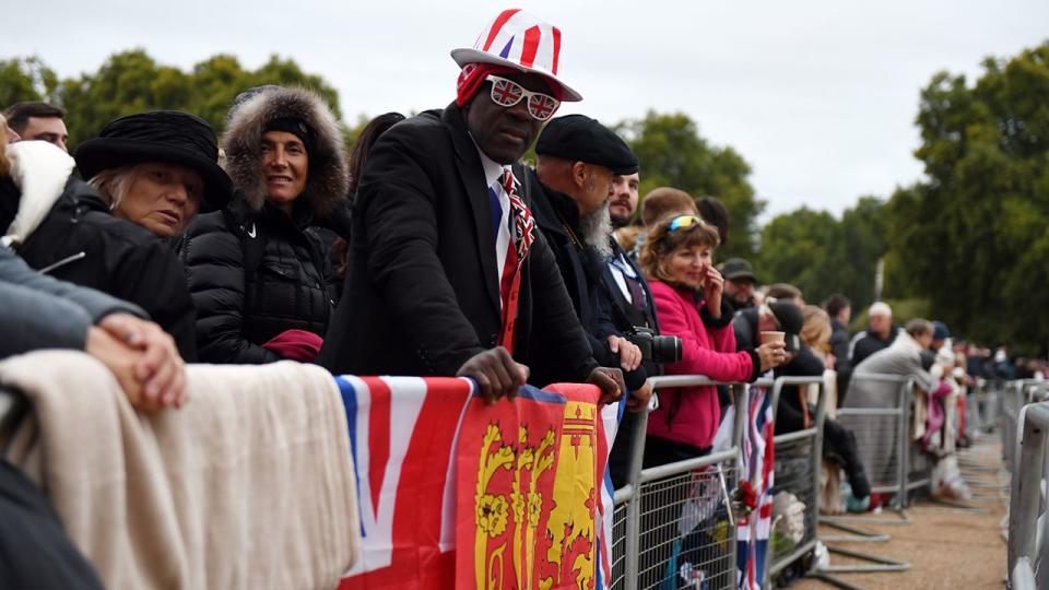 Mourners ahead of the State Funeral of Queen Elizabeth II on September 19, 2022, in London.