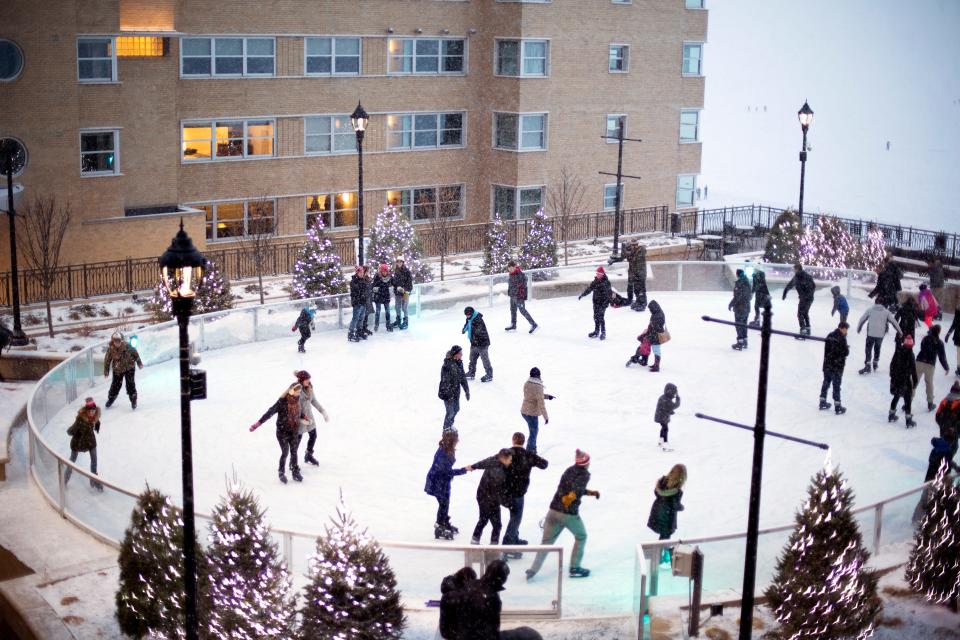 Frozen Assets Festival attendees can enjoy free ice skating and skate rental on the Edgewater Hotel's skating rink.