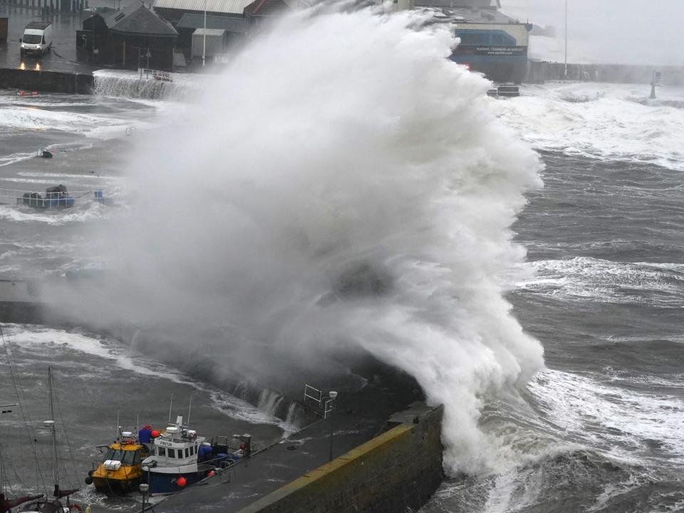 Waves at Stonehaven Harbour (PA)