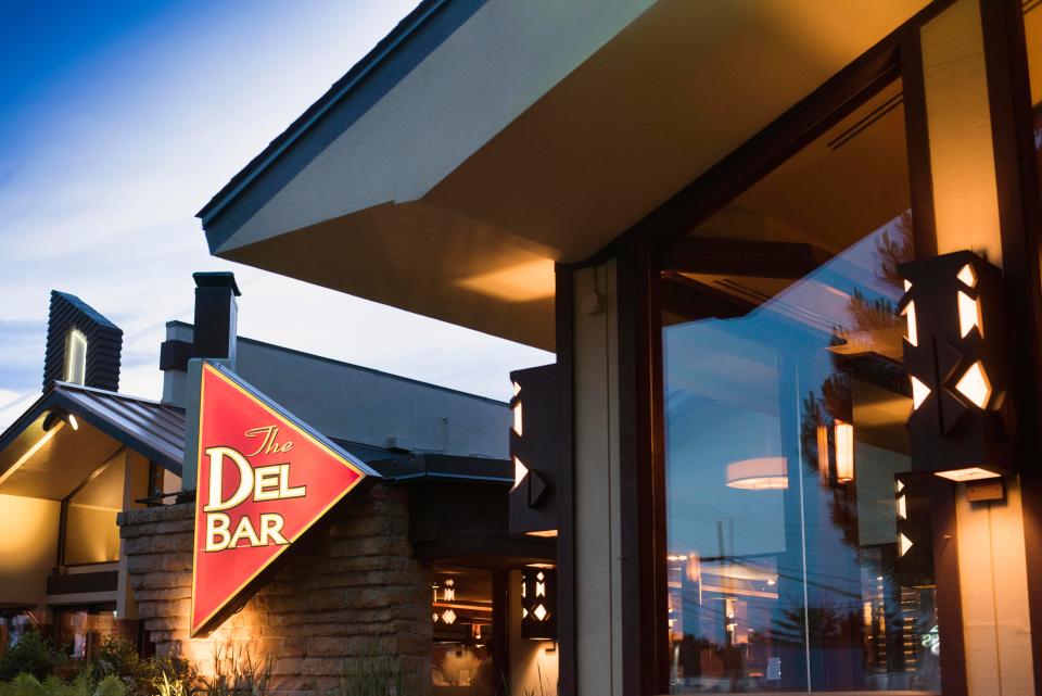 The Del-Bar's Prairie-style architecture was designed by James Dresser, a student of Frank Lloyd Wright.