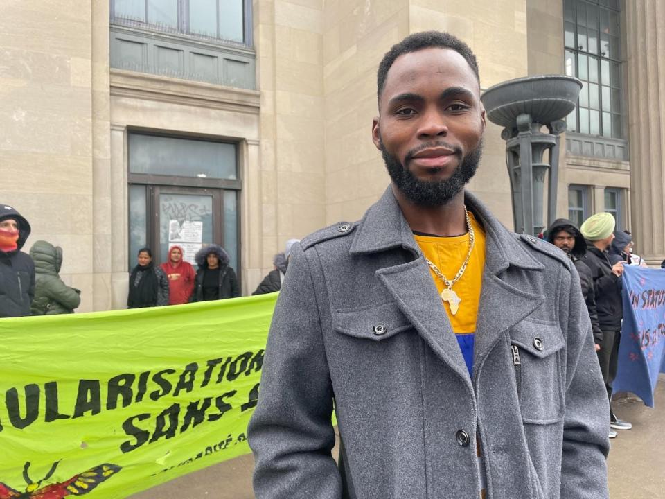 'Everything is difficult in this country without status,' says Yonnel Destin, who works with Solidarity Across Borders.