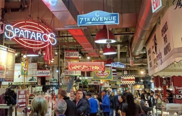 Bars, flower market, cafes, patisseries and bakeries - you'll find everything at Reading Terminal Market. Photo: Discover Philly
