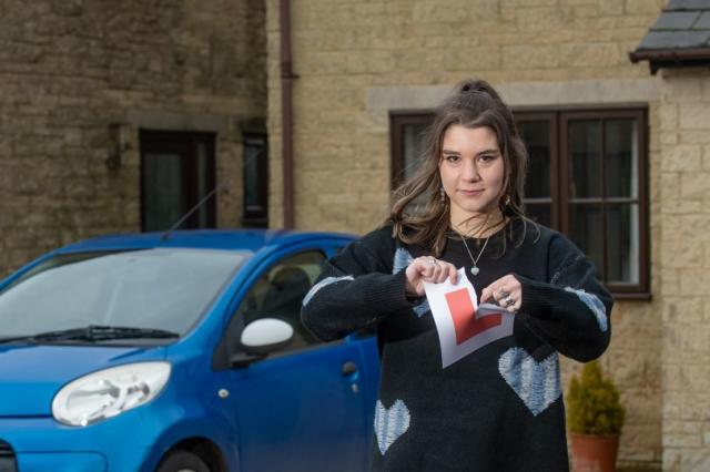 Emma Cannon, 22, from Chippenham, Wiltshire after passing her driving test 
